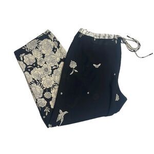 Vintage Natori Sheer Floral Pull on Pants Large
